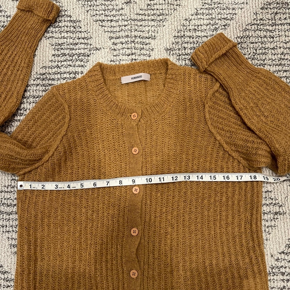 Humanoid Knit Crochet Wool Mohair blend cardigan sweater - Picture 3 of 5